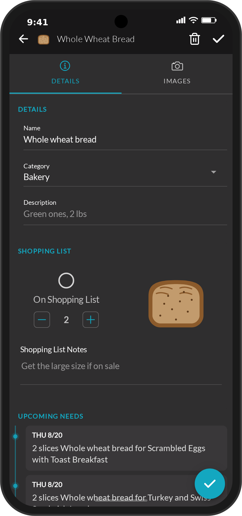Item Details (Dark Mode)